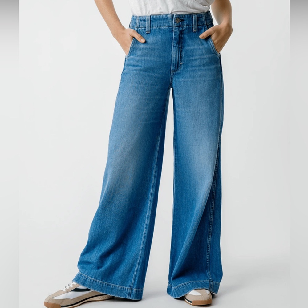 Women's Blue Wide-Leg Jeans